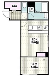 ザシティレジデンス学芸大学 1LDKの間取図画像