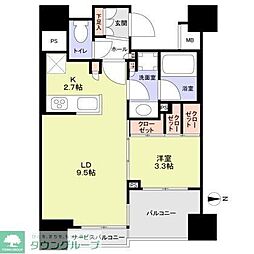 クレヴィア恵比寿 1LDKの間取図画像