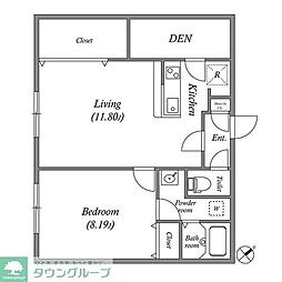 Branche武蔵小山 1LDKの間取図画像