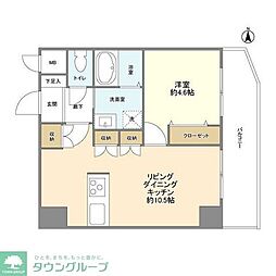 西新宿ダイヤモンドパレス 1LDKの間取図画像