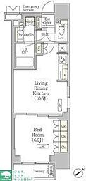 パークヴィラ恵比寿 1LDKの間取図画像