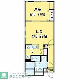 w/FLUFFY祐天寺 1LDKの間取図画像