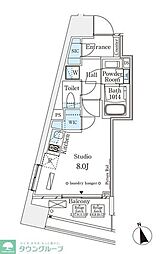 パークナードフィット南青山Vista ワンルームの間取図画像