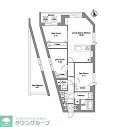 スタイリオ桜新町 3LDKの間取図画像