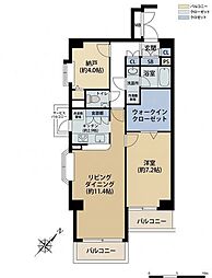 クレストヒルズ青葉台 1SLDKの間取図画像