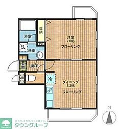 エースコート学芸大学 1LDKの間取図画像