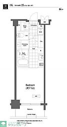 プライムアーバン目黒大橋ヒルズ 1Kの間取図画像