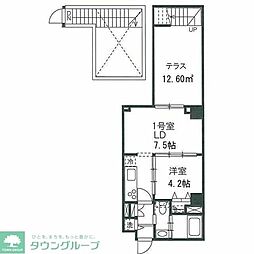 プレジール神宮前 1LDKの間取図画像