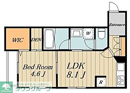 ジョイアークス世田谷中町 1LDKの間取図画像