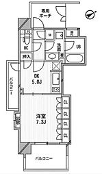 ライオンズシティ白金高輪 1DKの間取図画像