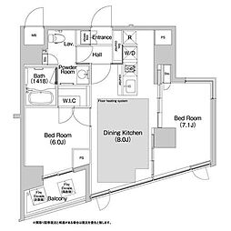 BPRレジデンス渋谷 2DKの間取図画像