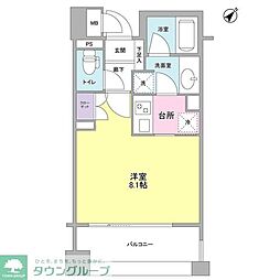 アルス恵比寿メイクス 1Kの間取図画像