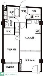 アーバンパーク代官山1 2LDKの間取図画像