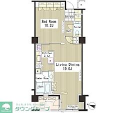 ParkAxis恵比寿 1LDKの間取図画像