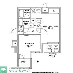 コンフォリア目黒長者丸 1LDKの間取図画像