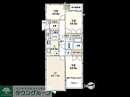 世田谷代田ヒルズ 3LDKの間取図画像