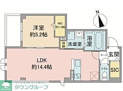 ユアメゾン九品仏大平ビル 1LDKの間取図画像