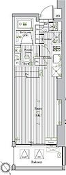 プレミアムキューブ元代々木 ワンルームの間取図画像