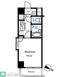 菱和パレス代官山 1Kの間取図画像