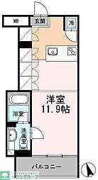 カスタリア目黒長者丸 ワンルームの間取図画像