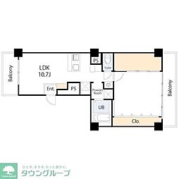 ニュー常磐松マンション 1LDKの間取図画像