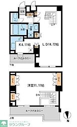 レジデンス白金コローレ 1LDKの間取図画像