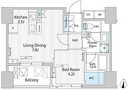 グランシエル南青山 1LDKの間取図画像