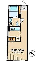 ゼスティ駒沢大学2 1Kの間取図画像