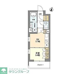 コスモグラシア学芸大学 1DKの間取図画像
