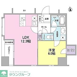 リバーレ東新宿 1LDKの間取図画像