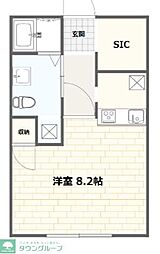QUIEORA ワンルームの間取図画像