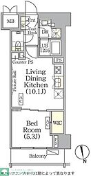 ザ・パークハビオ神楽坂レジデンスSouth 1LDKの間取図画像