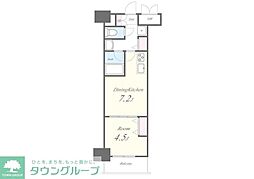 新宿区若松町マンション 1DKの間取図画像