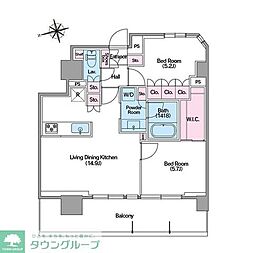 COMFORIA東新宿ステーションフロント 2LDKの間取図画像