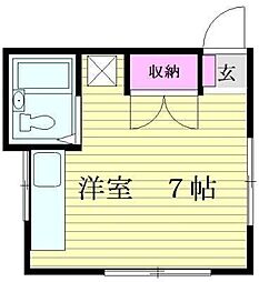 コーポエムワイ 2階ワンルームの間取り