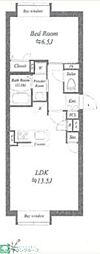 LEGALAND初台 1DKの間取図画像