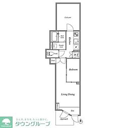 ルクレ目白西坂 2Kの間取図画像