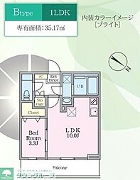 Luvast Yoyogi Park 1LDKの間取図画像