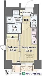 IPSE四谷 1DKの間取図画像