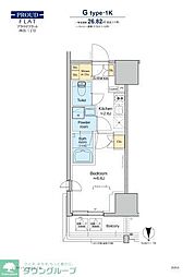 プラウドフラット四谷三丁目 1Kの間取図画像