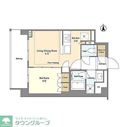 LIBRGRANT四谷三丁目 1LDKの間取図画像