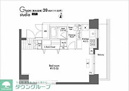 PRIMEURBAN初台 ワンルームの間取図画像
