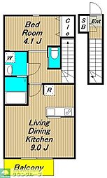 ケイ'スクエア 1LDKの間取図画像