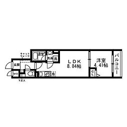 SOLASIA residence 武蔵小山 1LDKの間取図画像