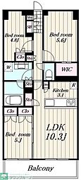 グレーシア東中野 3LDKの間取図画像