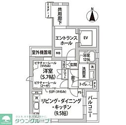 シャトー初台 1LDKの間取図画像