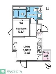 DUOMAISON巣鴨 1DKの間取図画像