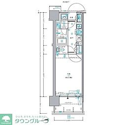 セントラルプレイス新宿御苑前 1Kの間取図画像
