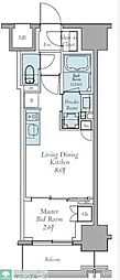 クレストコート東中野 1LDKの間取図画像