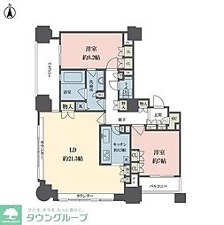 ルネ新宿御苑タワー 2LDKの間取図画像